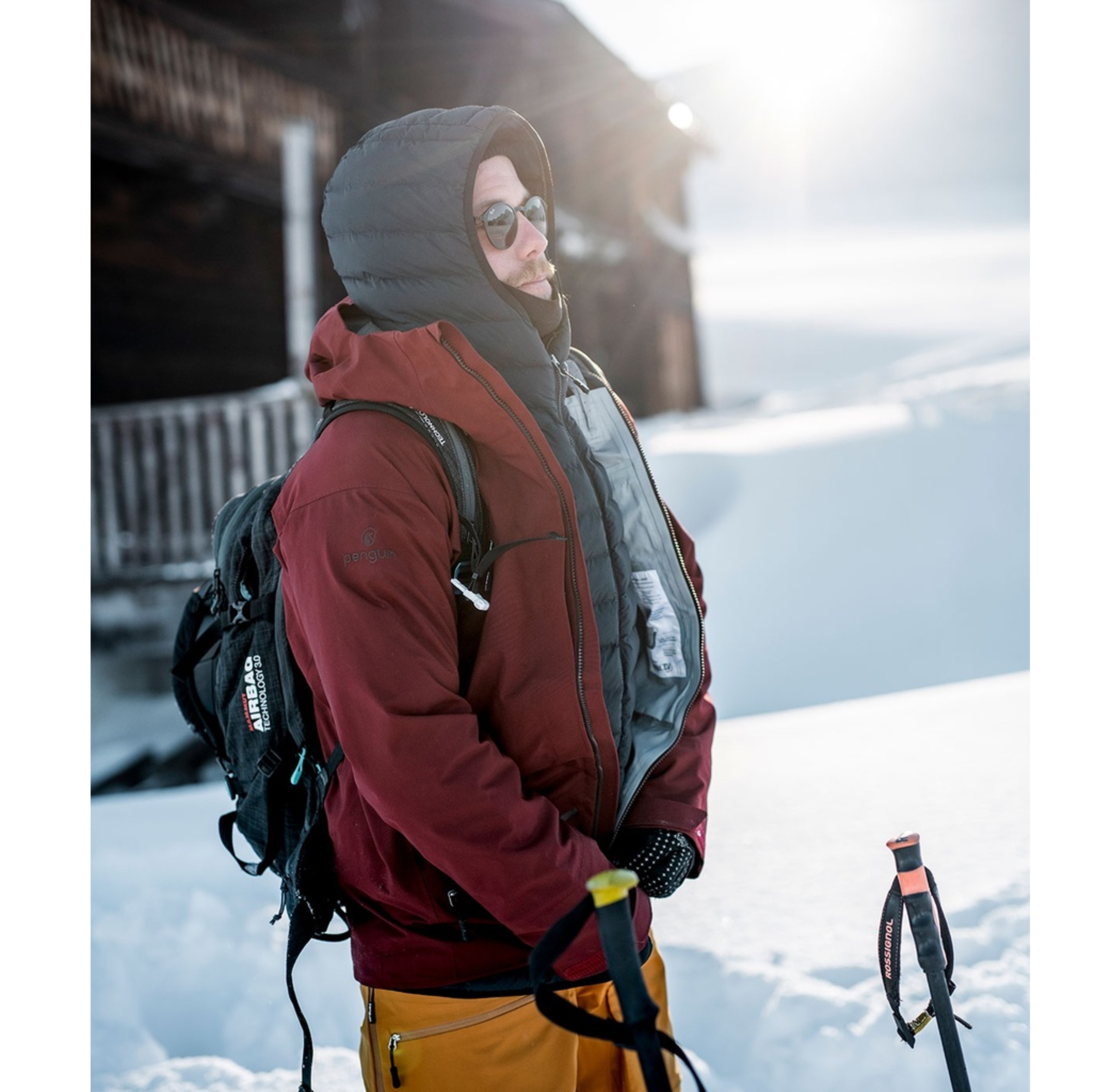  Penguin Men 3 Layer Dermizax Shell Jacket Mahagony Red 