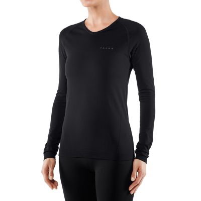 Falke Warm Longsleeve women's thermo top met v-hals black