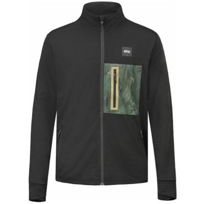 Picture bake grid tech fleece zip midlayer black
