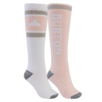 Burton Weekend Midweight women's socks stout white - peach melba (2 pair)