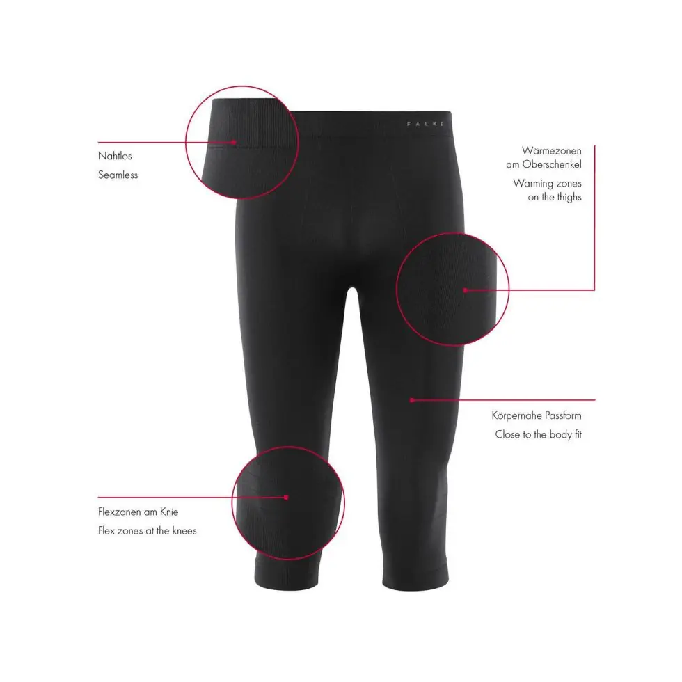 Falke Warm 3-4 Tights men's Thermobroek black