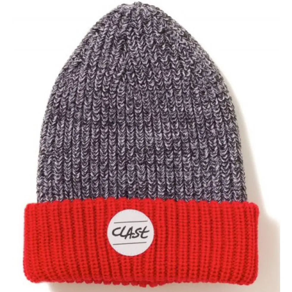 Clast Flapjack Beanie red - heather grey