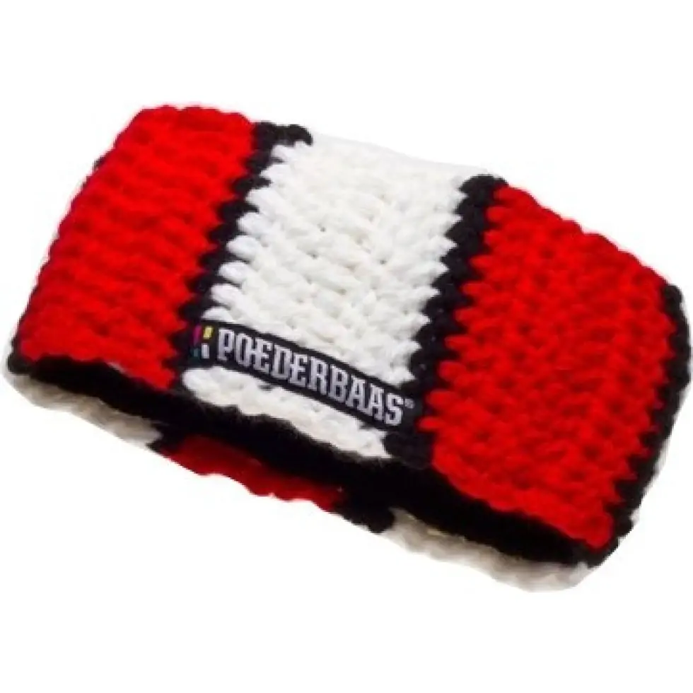 Poederbaas hoofdband rood - wit - zwart