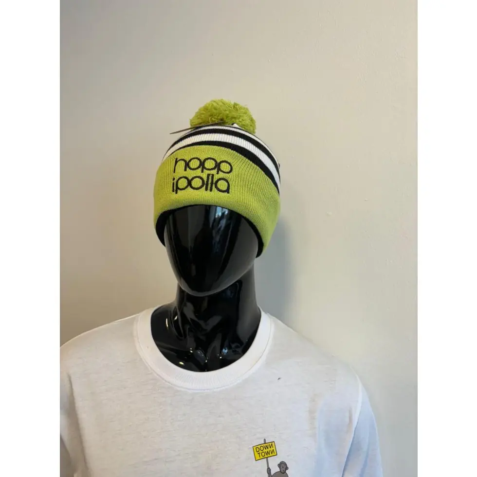 Hoppipolla Big Pom Beanie striped - lime