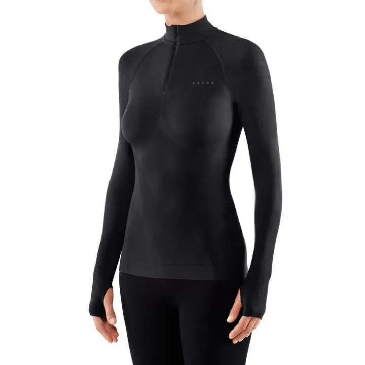 Falke Warm Longsleeve 1-4 zip women's thermo top black