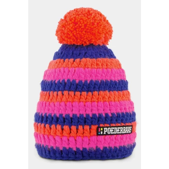 Poederbaas\u0020Classic\u0020Colorful\u0020Beanie\u0020roze\u002Doranje\u002Dblauw