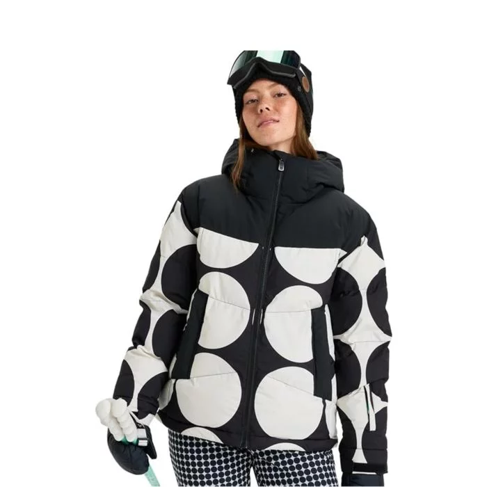 Roxy\u0020Relofted\u0020Puffy\u0020Jacket\u0020True\u0020Black\u0020Big\u0020Dots
